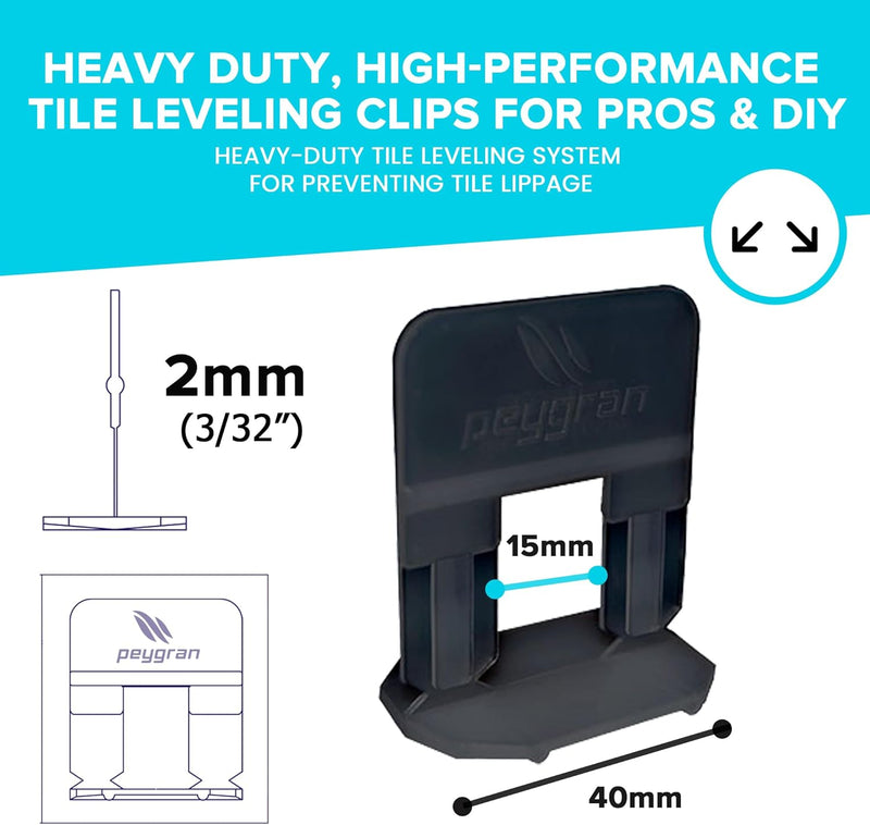 Peygran Tile Leveling System 1/16 (2MM): 300 Clips